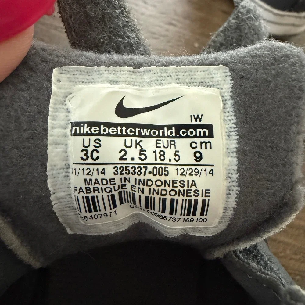 Nike Baby Force 1 3C Crib Shoes Dark Grey Metallic Silver‎ High Tops 325337-005